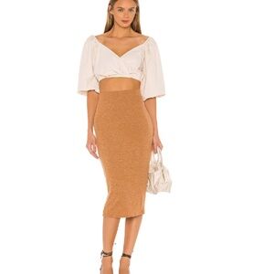 Lovers + Friends Cameron Skirt in Camel Size M - NWT